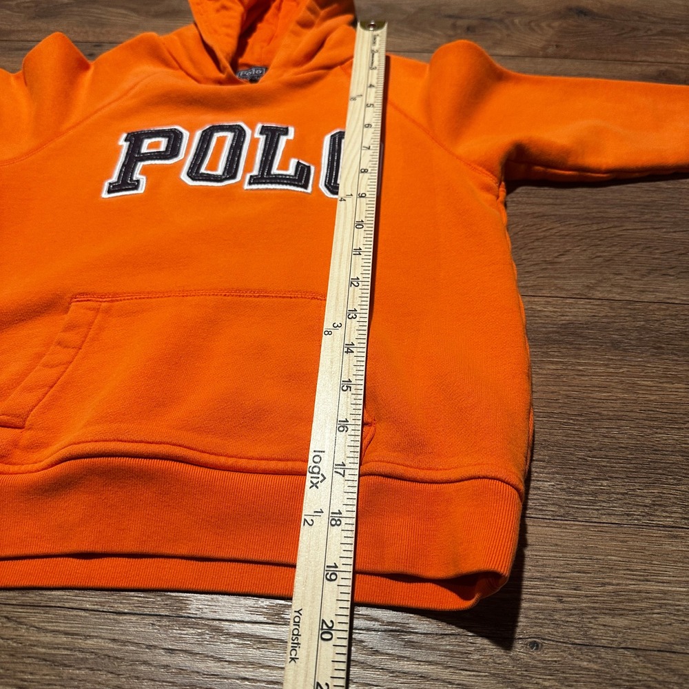 Polo Ralph Lauren Orange Spellout Hoodie Kids Size 6 - Picture 7 of 7